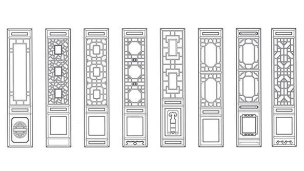 内江喜迎门中式花格CAD设计图样式大全